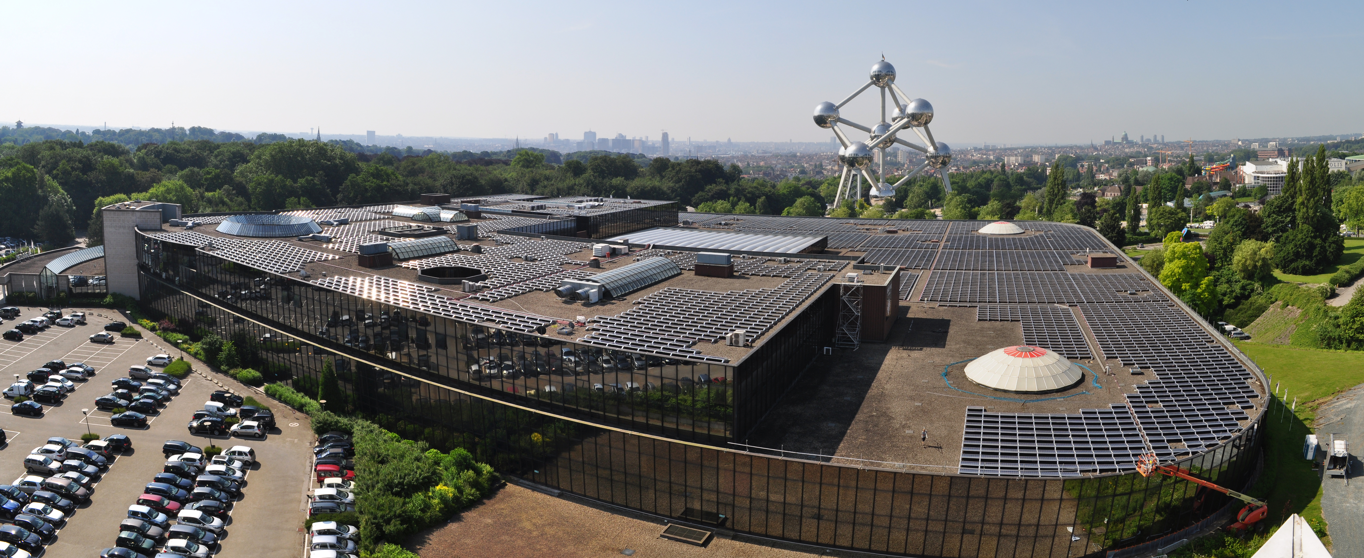 Industrial solar panels and energy infrastructure powering European factories